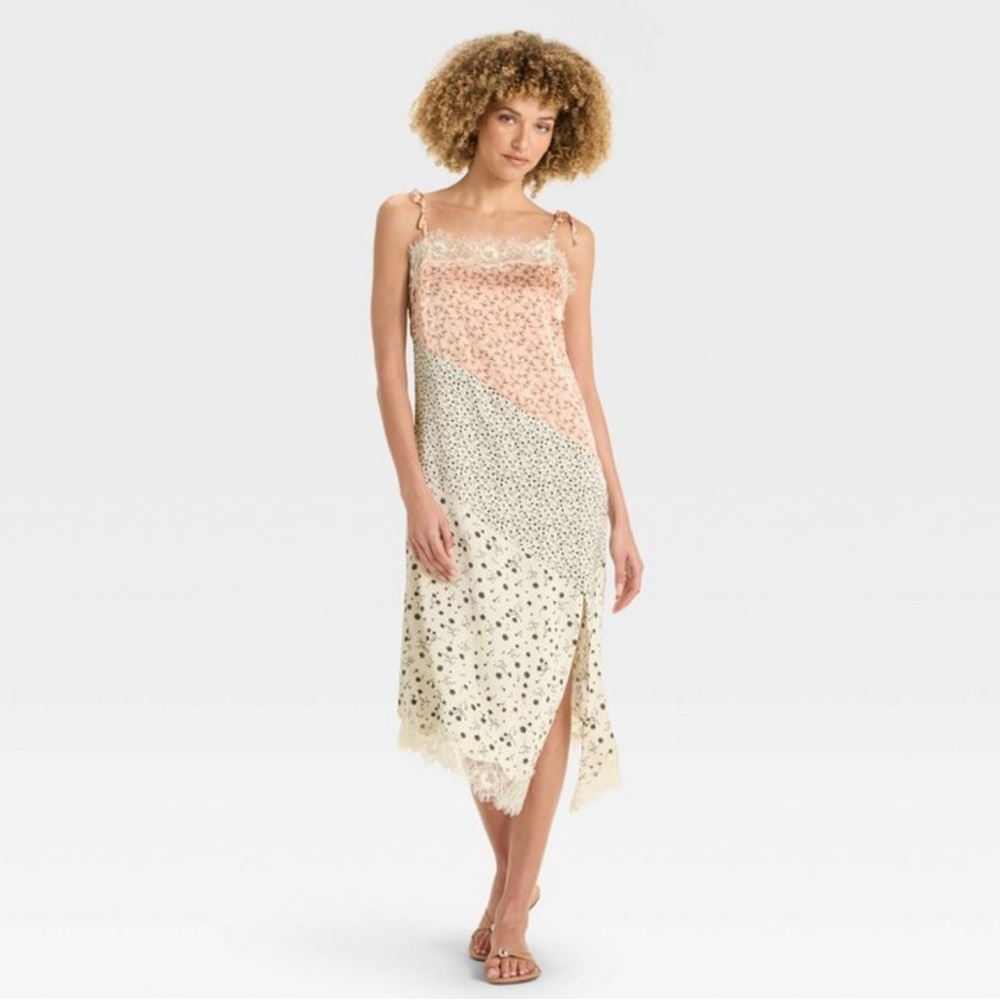Lace Trim Midi Slip Dress - Future Collective